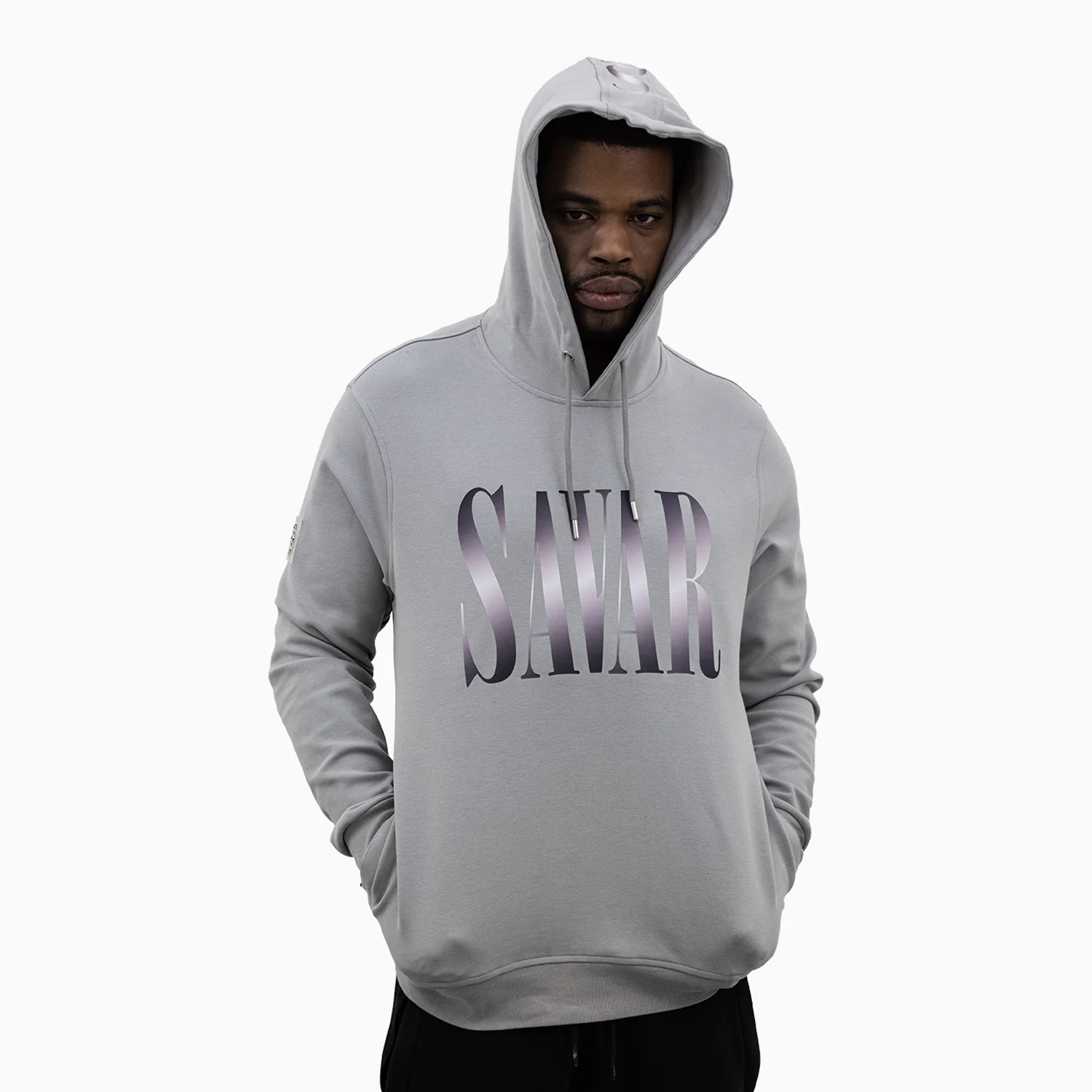 Men's Gradient Text Big Logo Pull Over Hoodie - Image 3