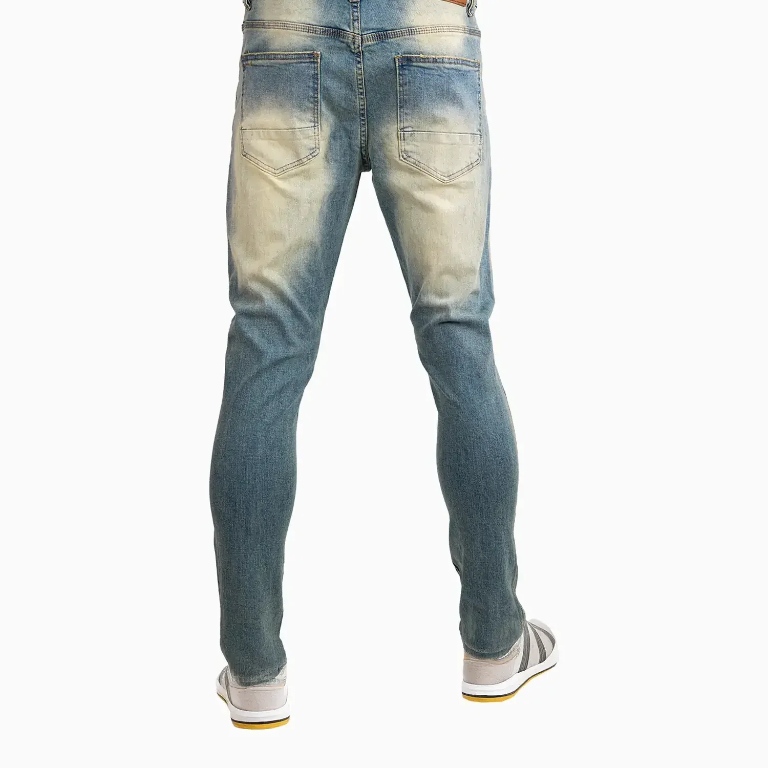 Men's Slim Fit Plain Tinted Washed Jeans Pant - Image 2