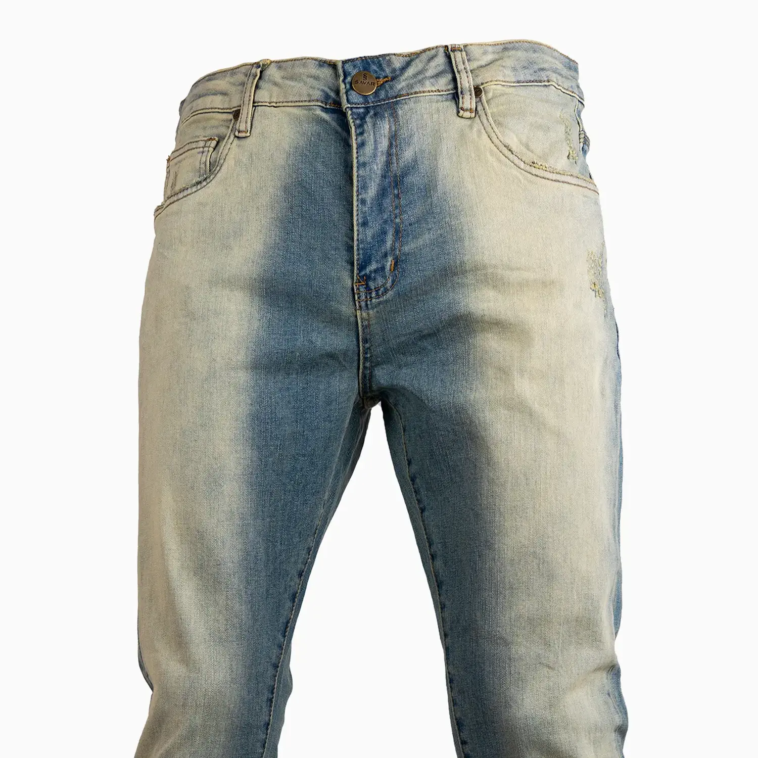 Men's Slim Fit Plain Tinted Washed Jeans Pant - Image 4