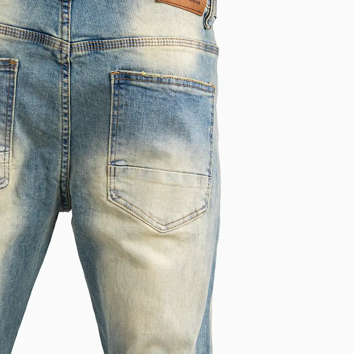 Men's Slim Fit Plain Tinted Washed Jeans Pant - Image 8