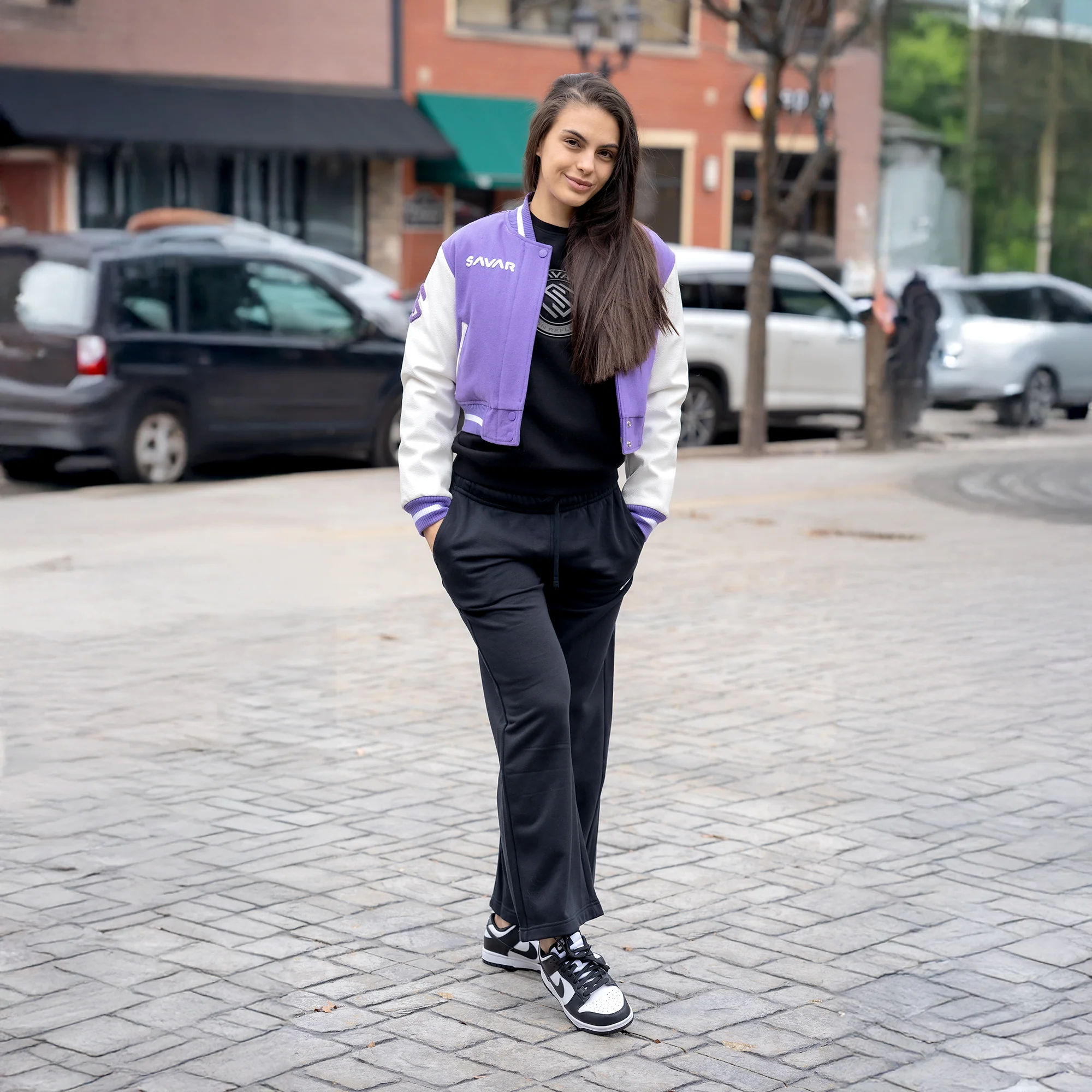Women's Circle Wool Varsity Jacket - Image 4