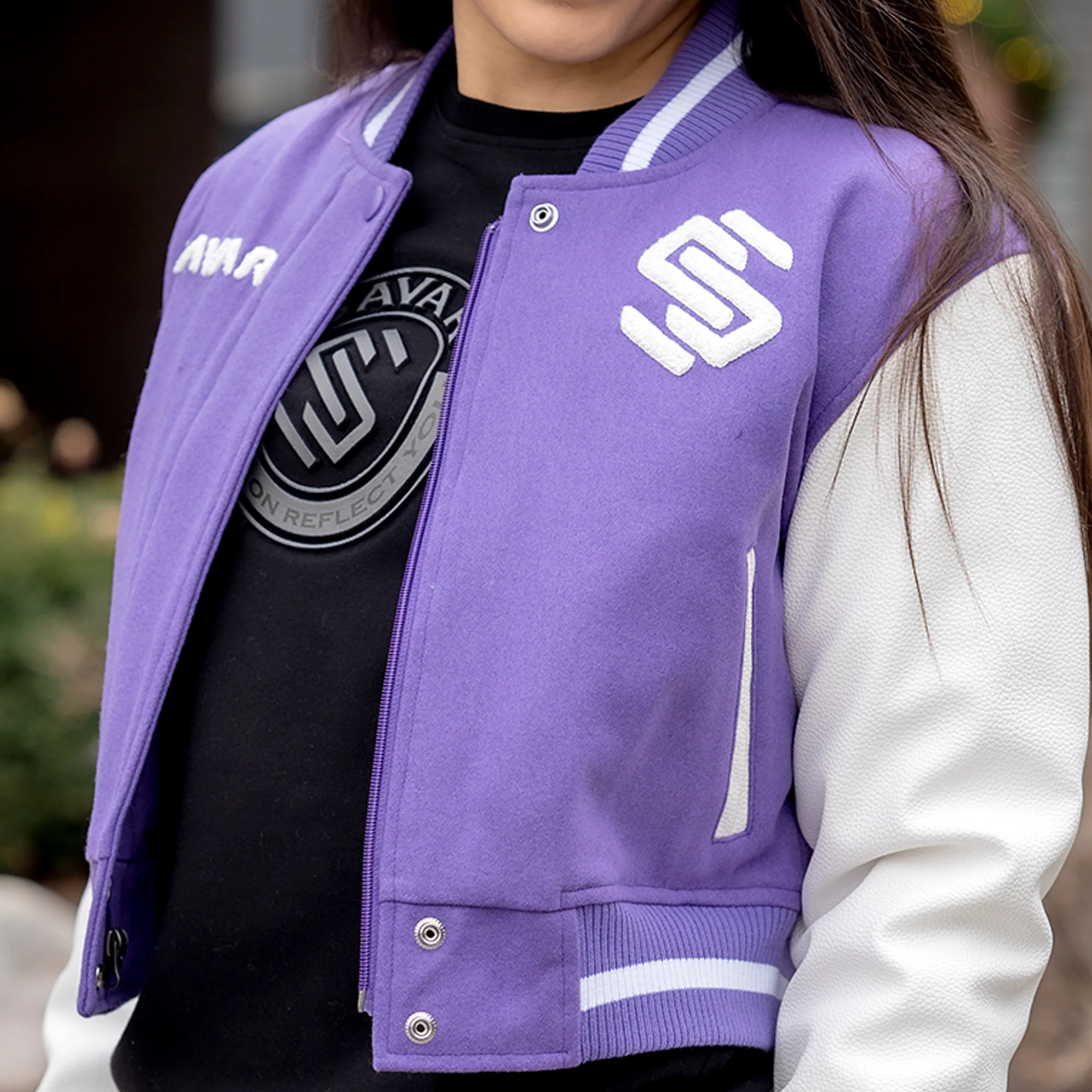 Women's Circle Wool Varsity Jacket - Image 5