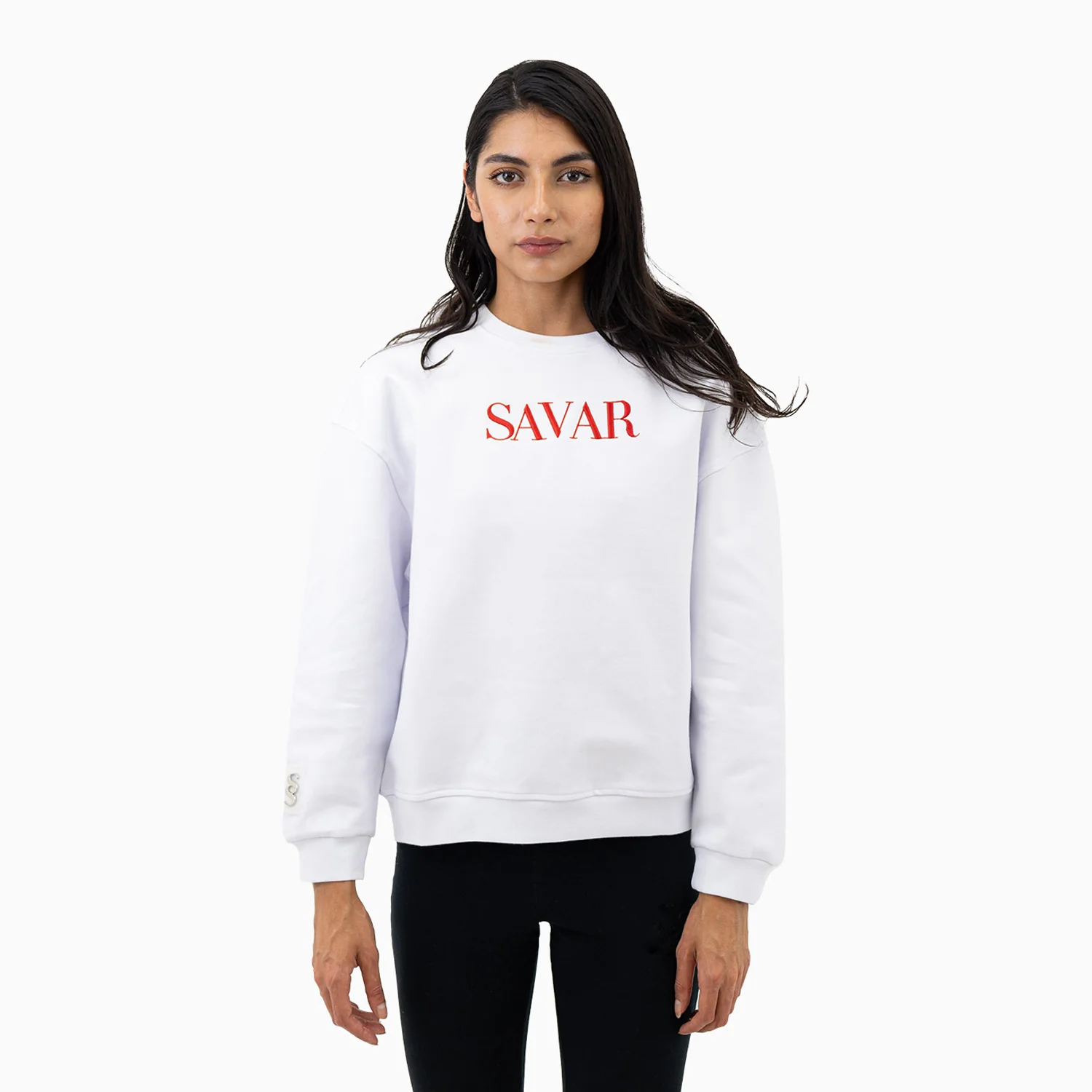 Women's Embroidery Crew Neck Sweatshirt - Image 4