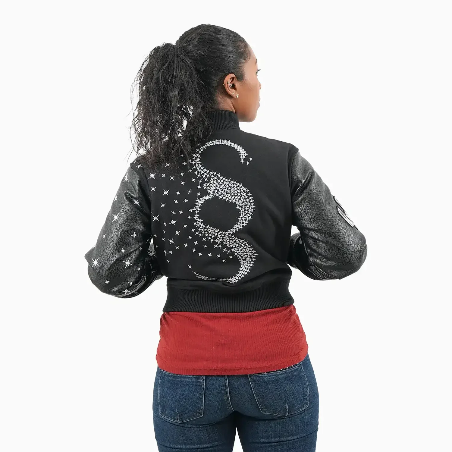Women's Faded Wool Varsity Jacket - Image 2