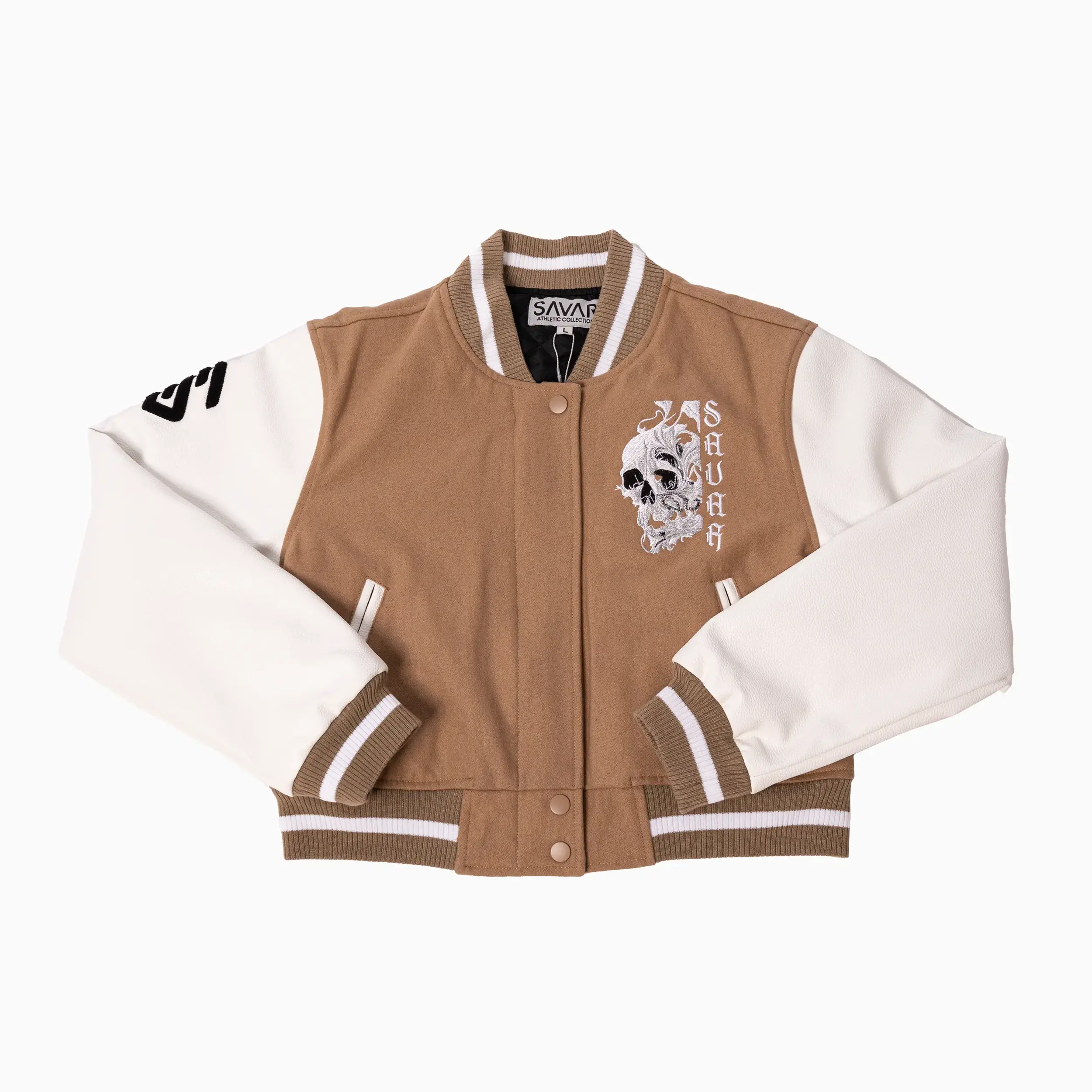 Women's Skull Wool Varsity Jacket - Image 7