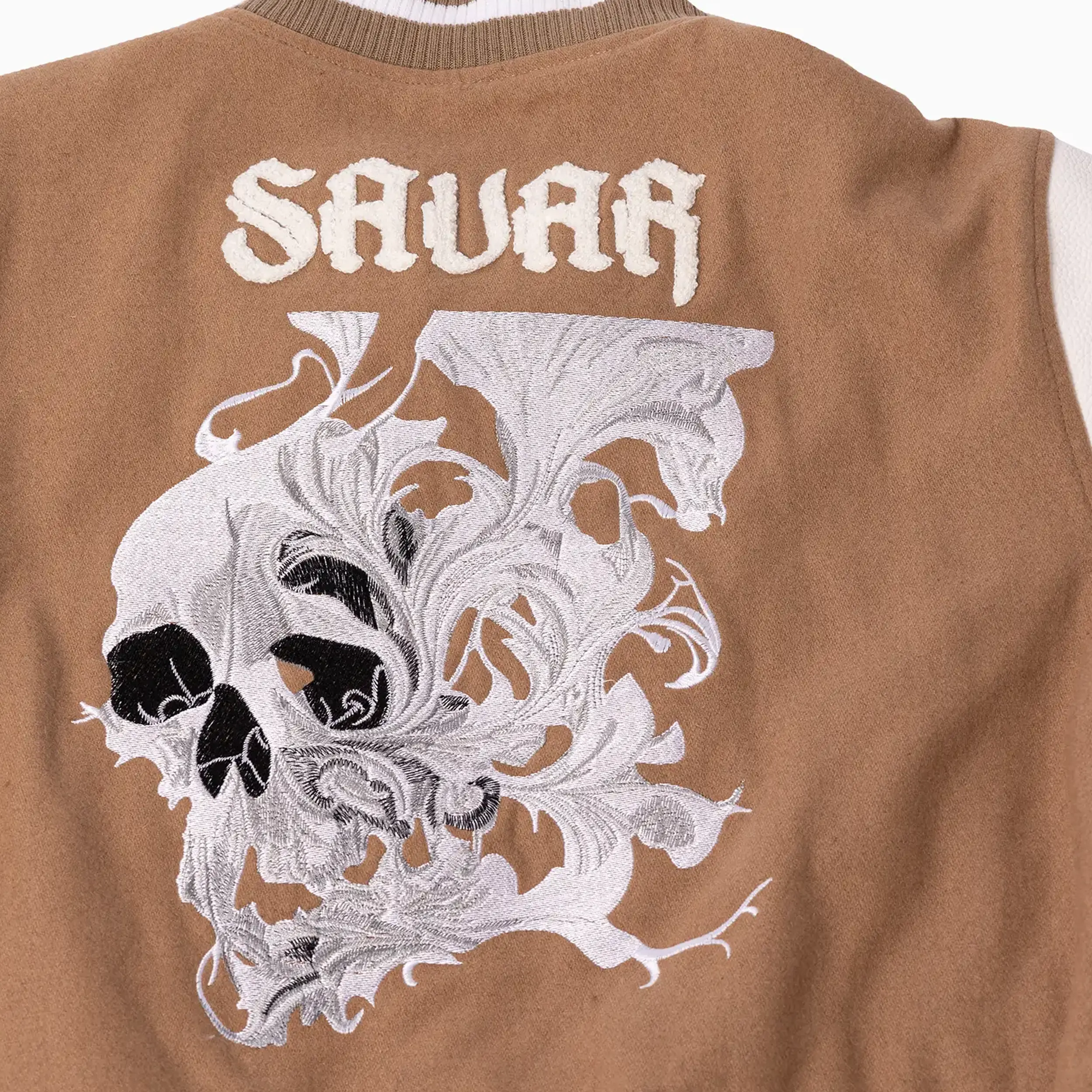 Women's Skull Wool Varsity Jacket - Image 8