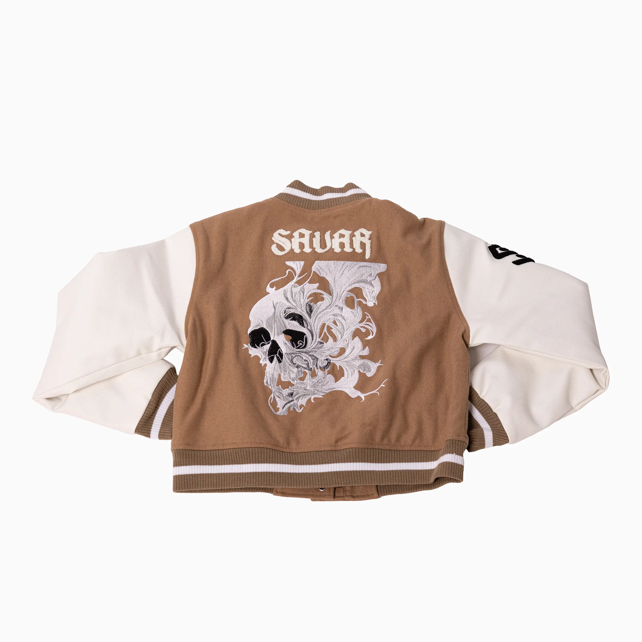 Women's Skull Wool Varsity Jacket - Image 9