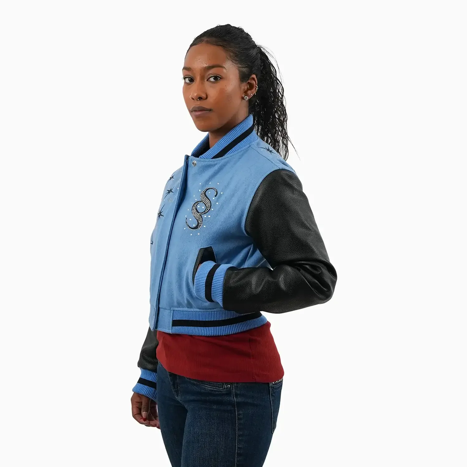 Women's Starlight Wool Varsity Jacket - Image 6