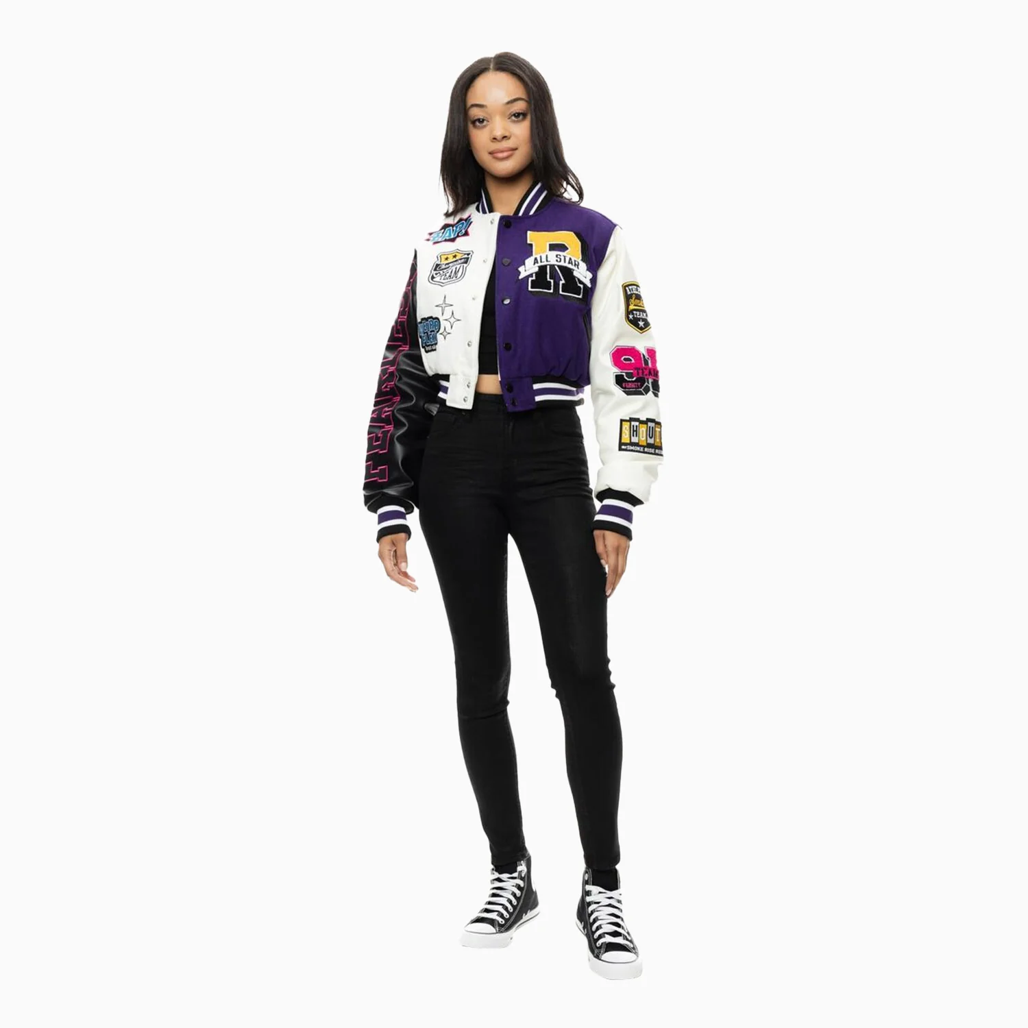 Women's All Star Crop Varsity Wool Jacket - Image 2