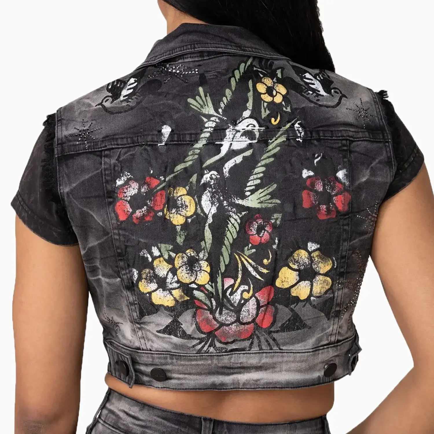 Women's Graphic Trucker Denim Outfit - Image 5