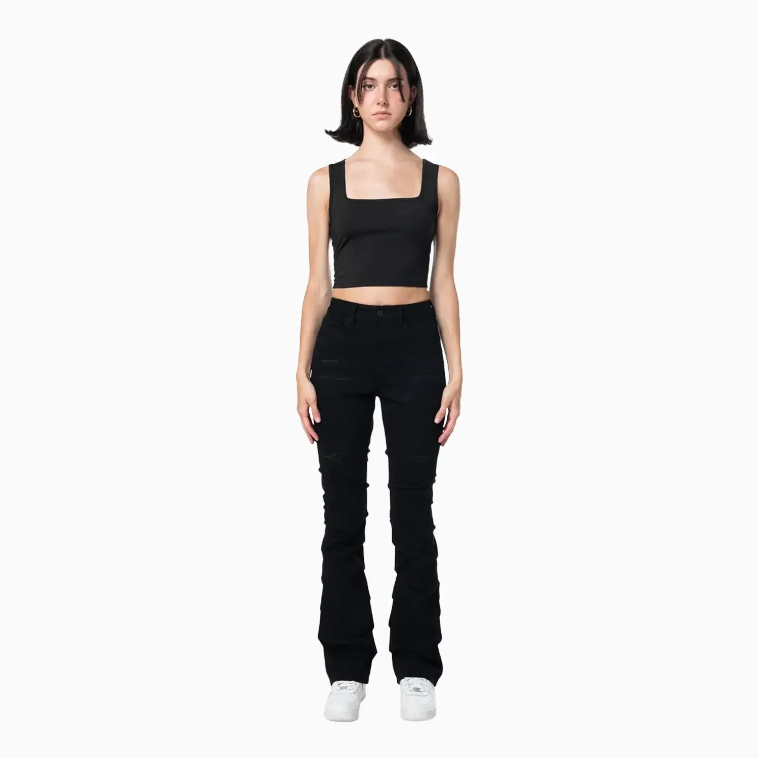Women's High Rise Rip Off Stack Jeans - Image 2