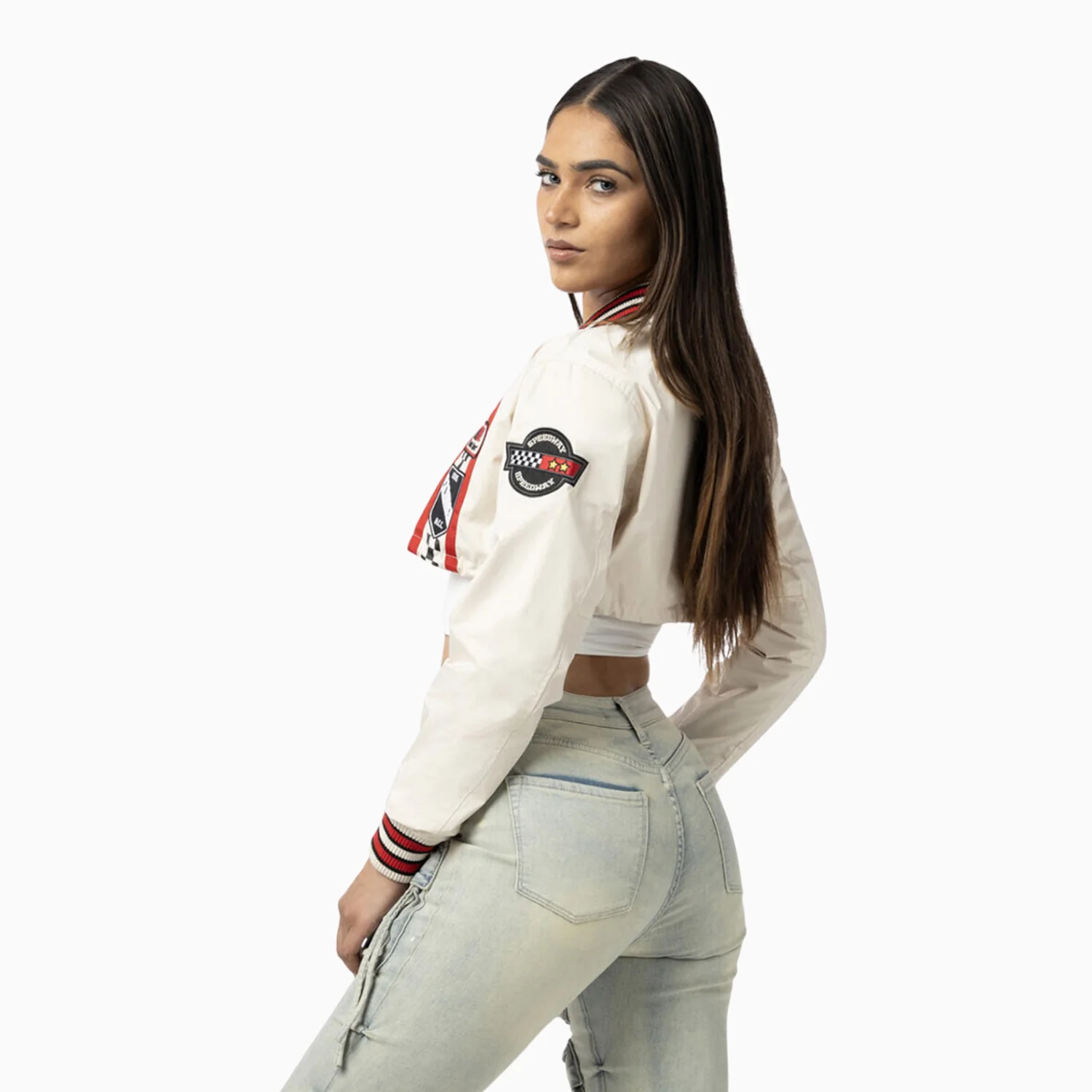 Women's Racing Cropped Light Jacket - Image 2