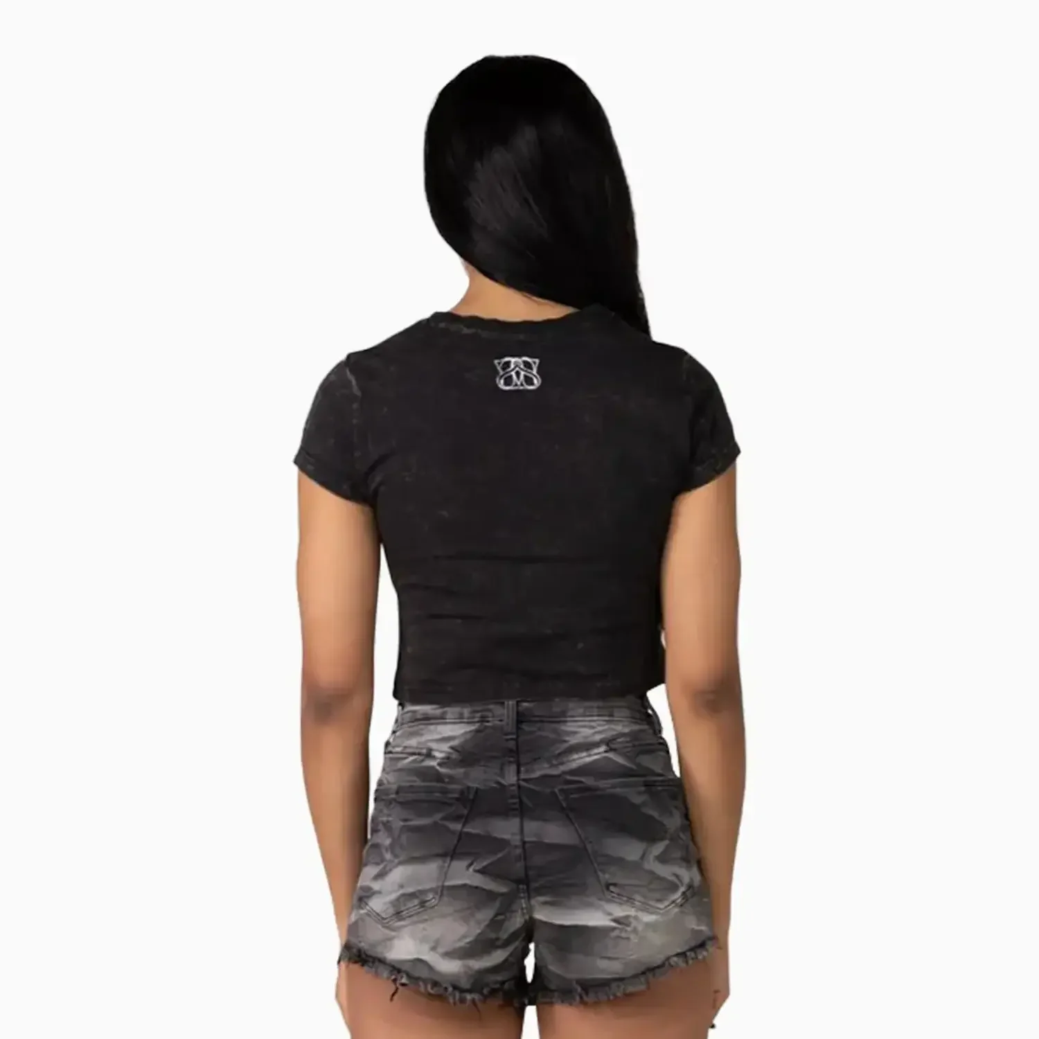 Women's Rhinestone Crop T-Shirt - Image 2