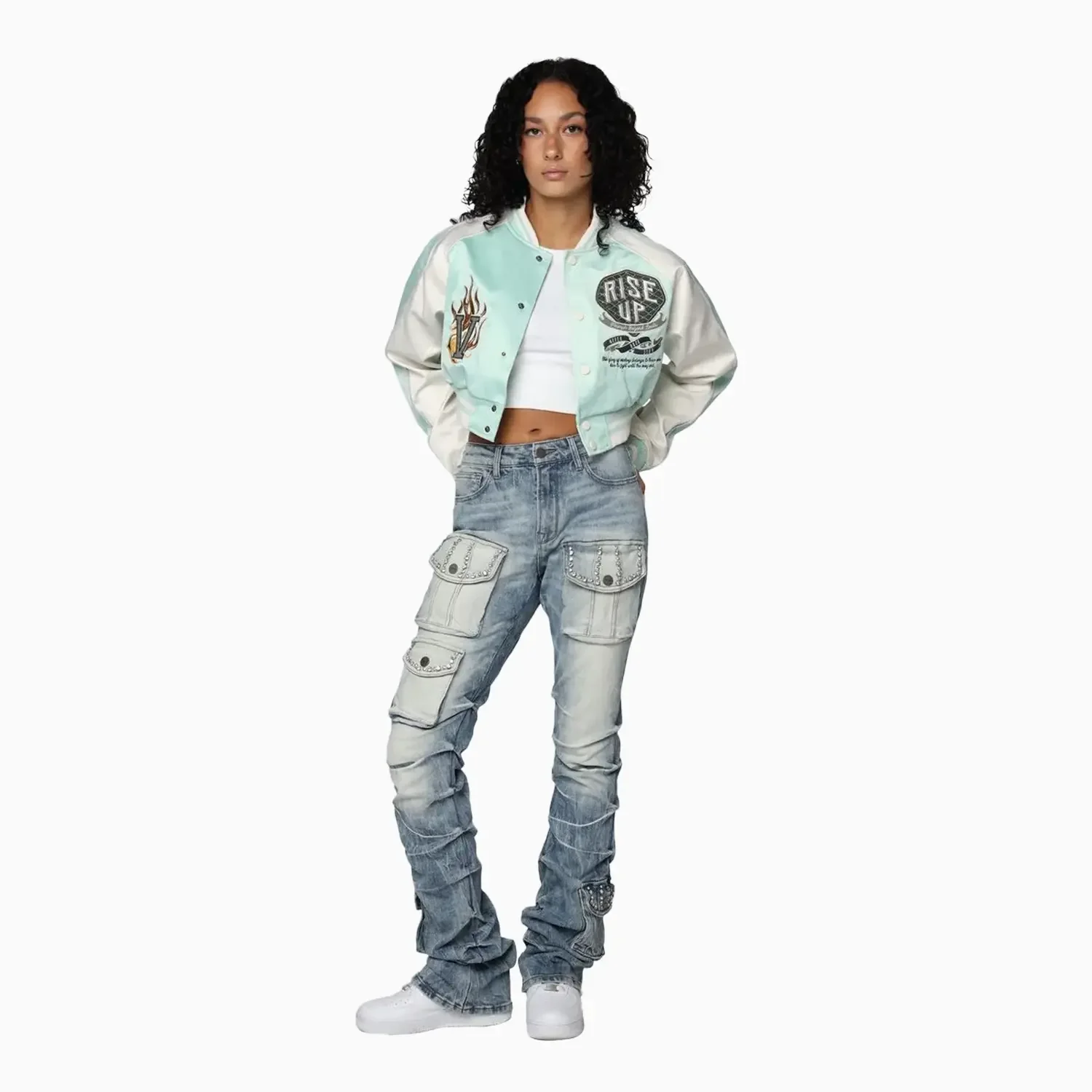 Women's Varsity Cropped Light Jacket - Image 4