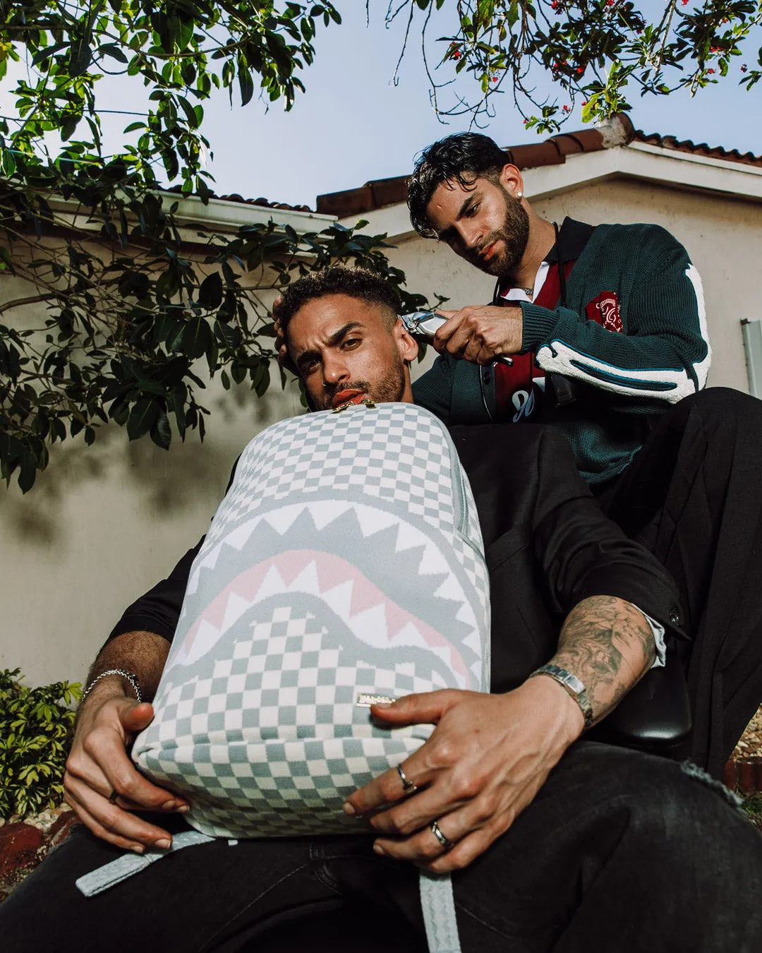 Knit Sharks In Paris In Cream Dlx Backpack - Image 2