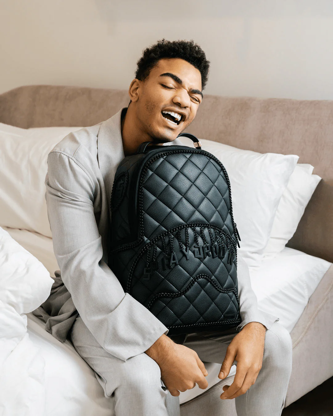 Quilted Logo Backpack - Image 6