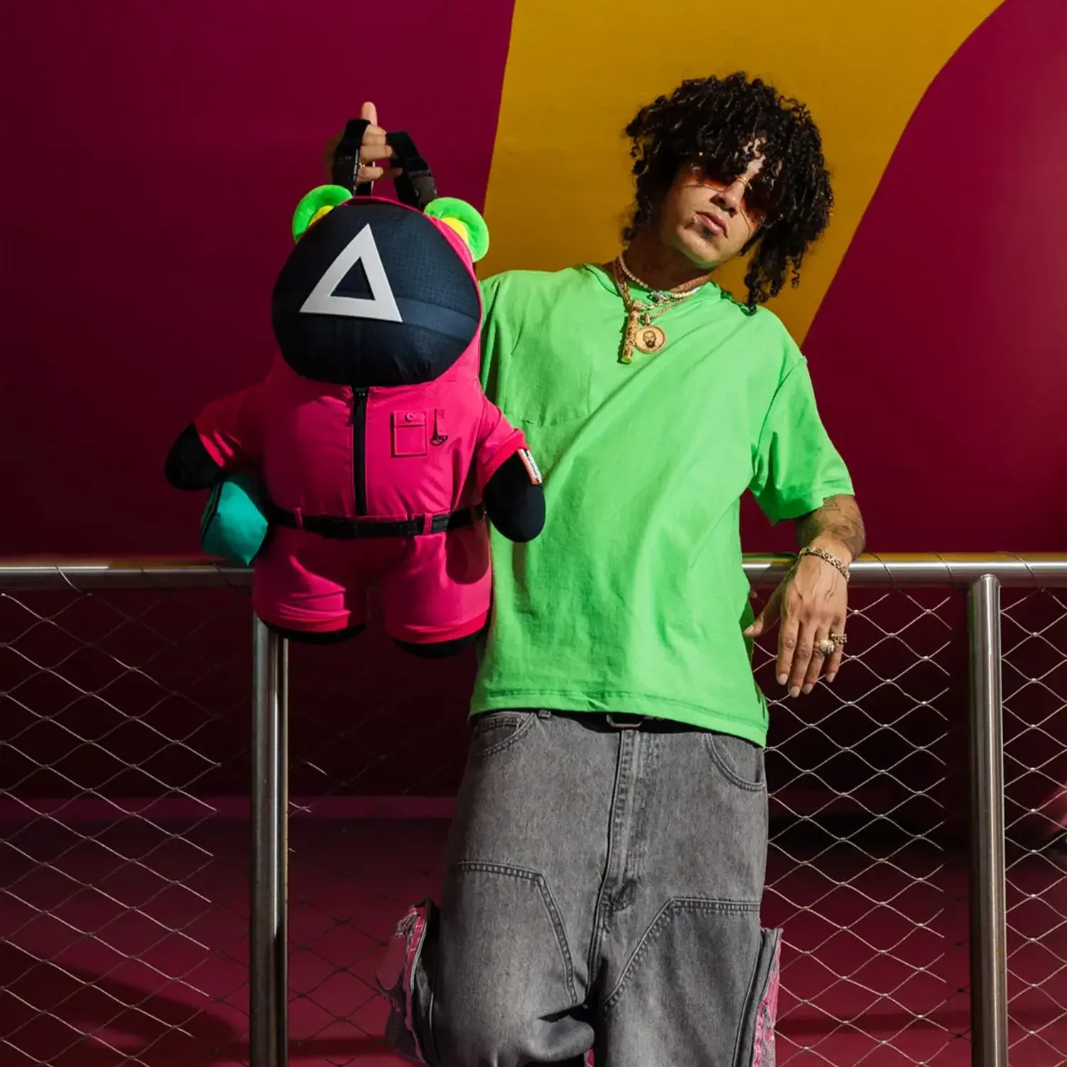 Squid Game Pink Soldier Bear Backpack - Image 6