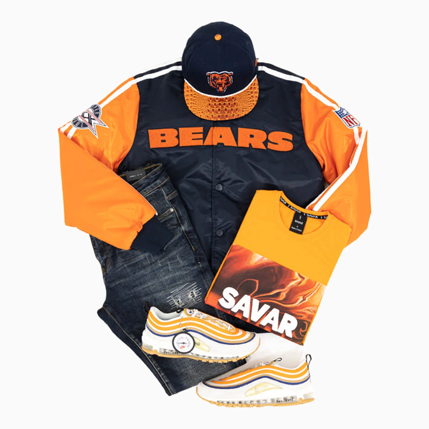 Men's Chicago Bears NFL Varsity Satin Jacket - Image 3