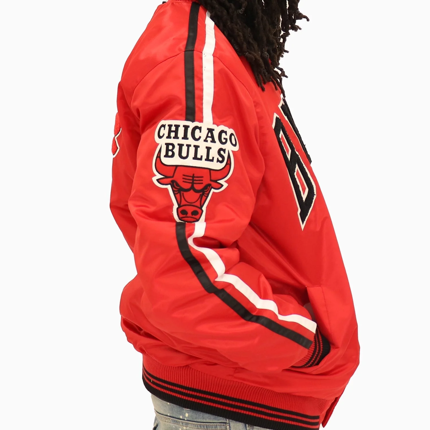 Men's Chicago Bulls NBA Varsity Satin Jacket - Image 3