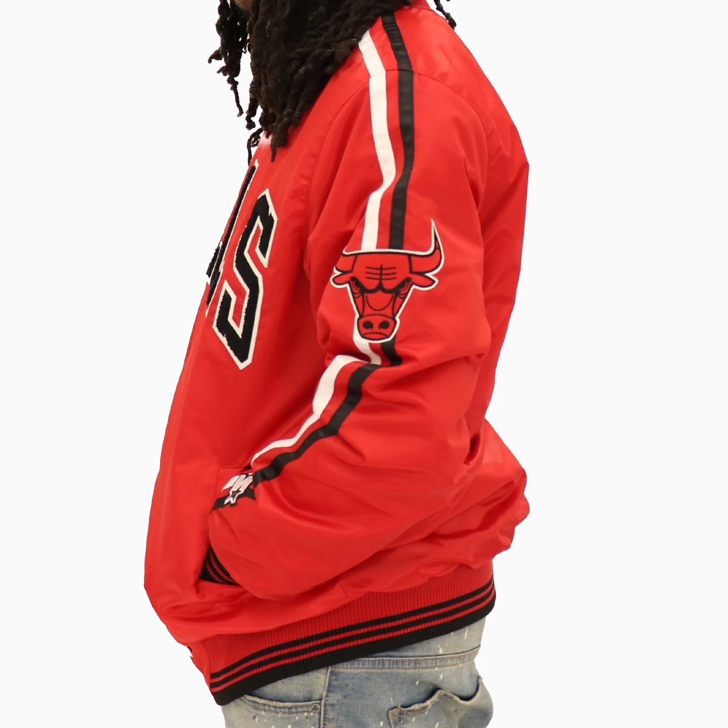 Men's Chicago Bulls NBA Varsity Satin Jacket - Image 4