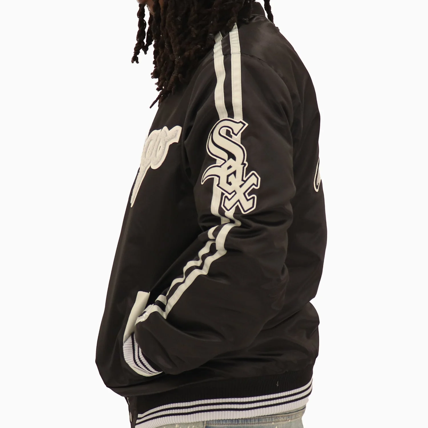 Men's Chicago White Sox MLB Varsity Satin Jacket - Image 4