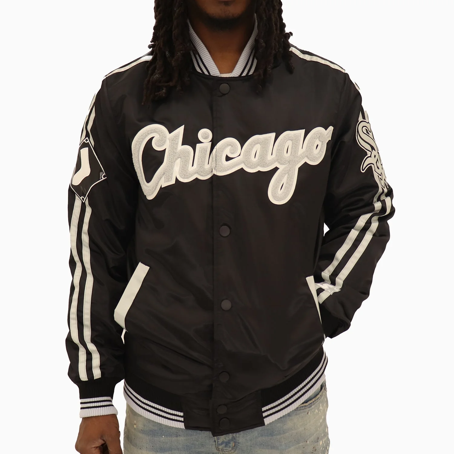 Men's Chicago White Sox MLB Varsity Satin Jacket - Image 5