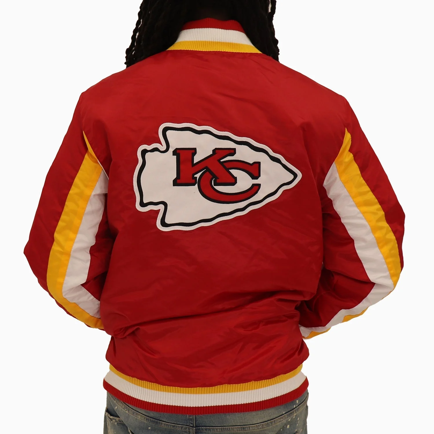 Men's Kansas City Chiefs NFL Varsity Satin Jacket - Image 2