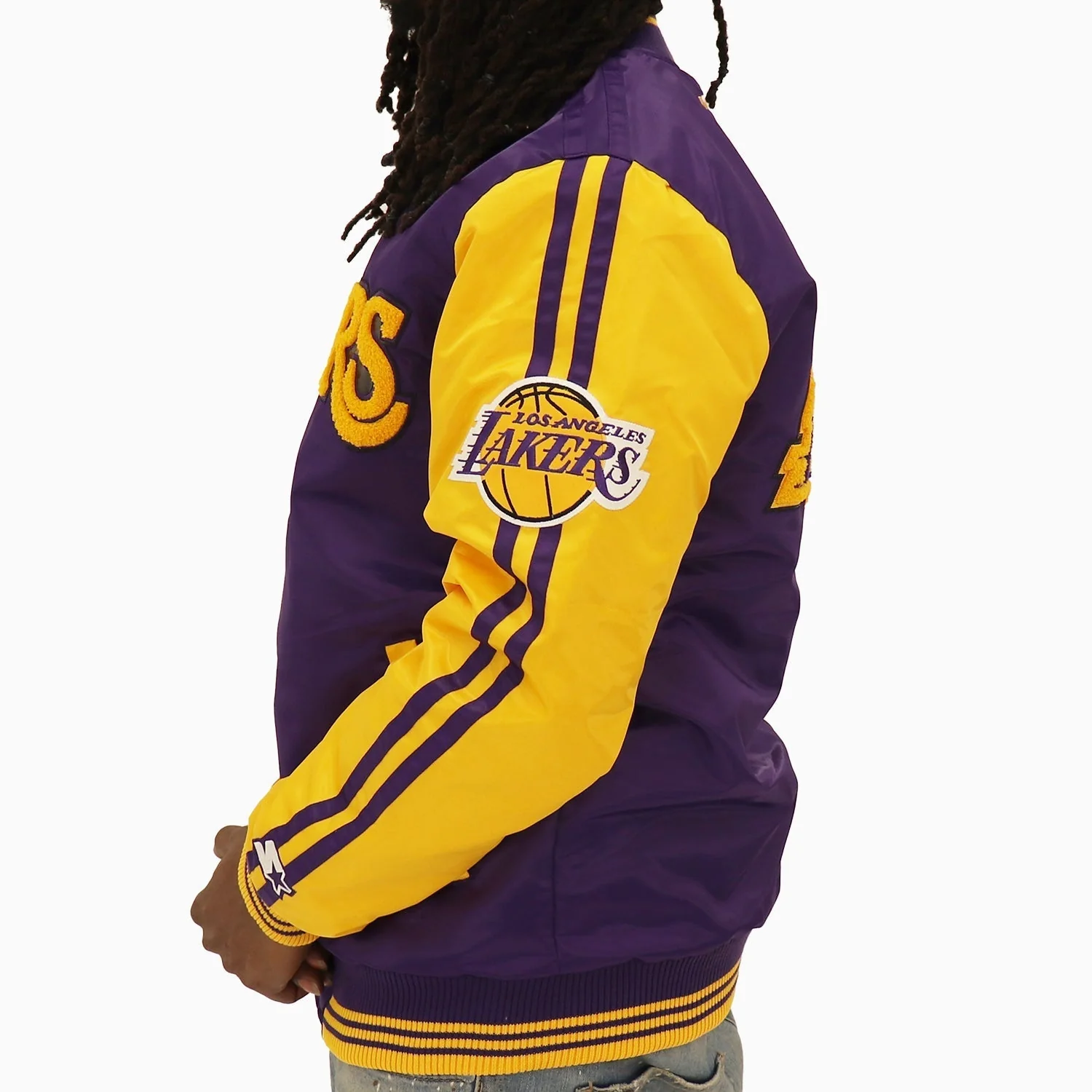 Men's Los Angeles Lakers NBA Varsity Satin Jacket - Image 4