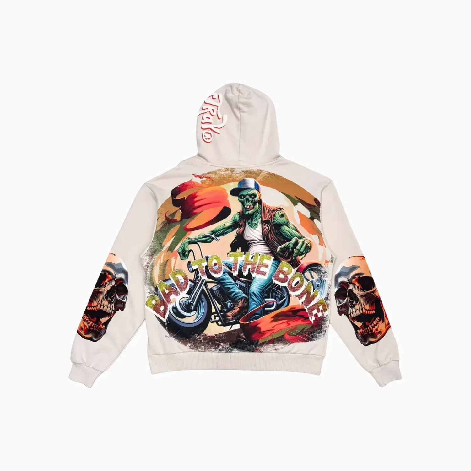 Men's Bad to the Bone Motorcycle Graphic Hoodie - Image 4