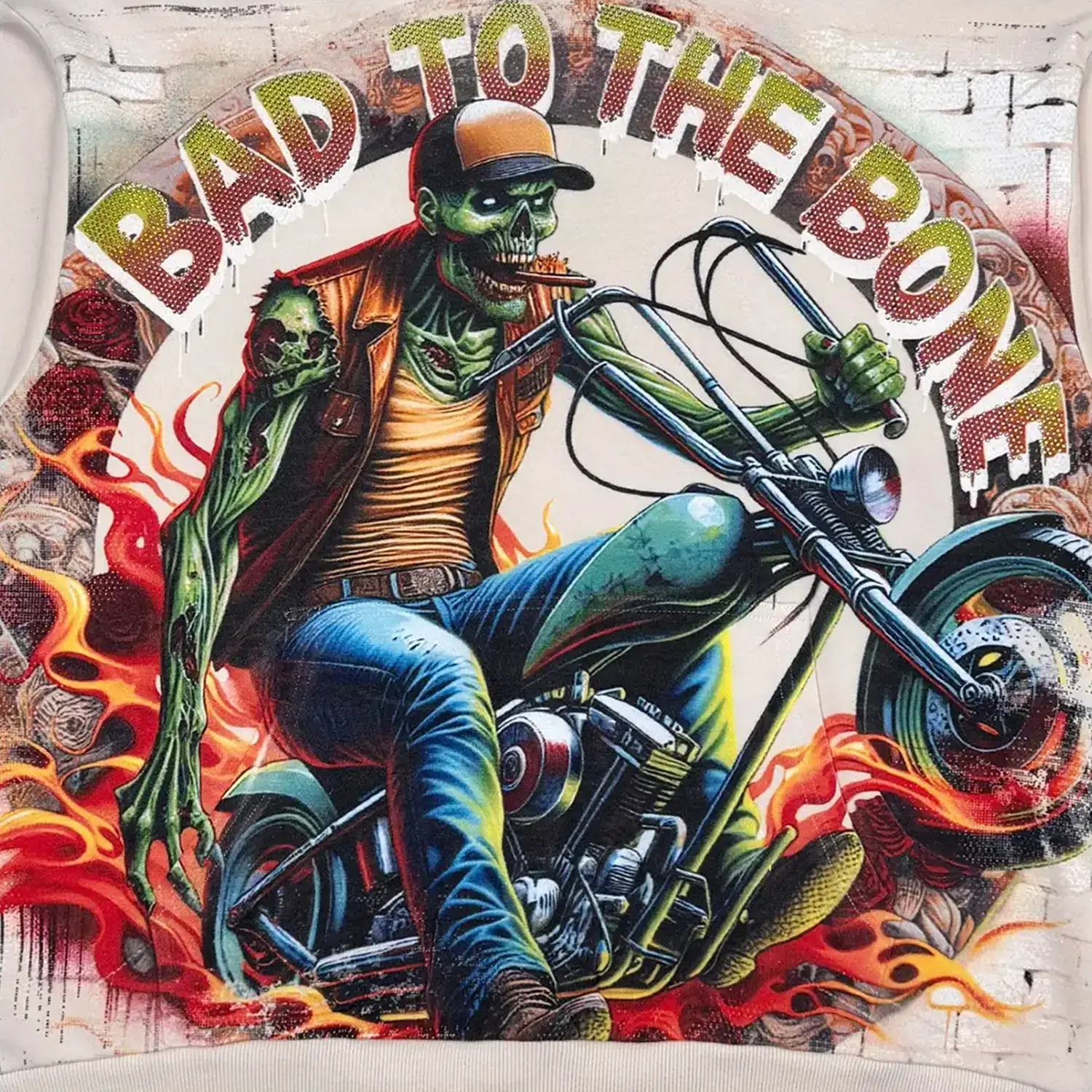Men's Bad to the Bone Motorcycle Graphic Hoodie - Image 5