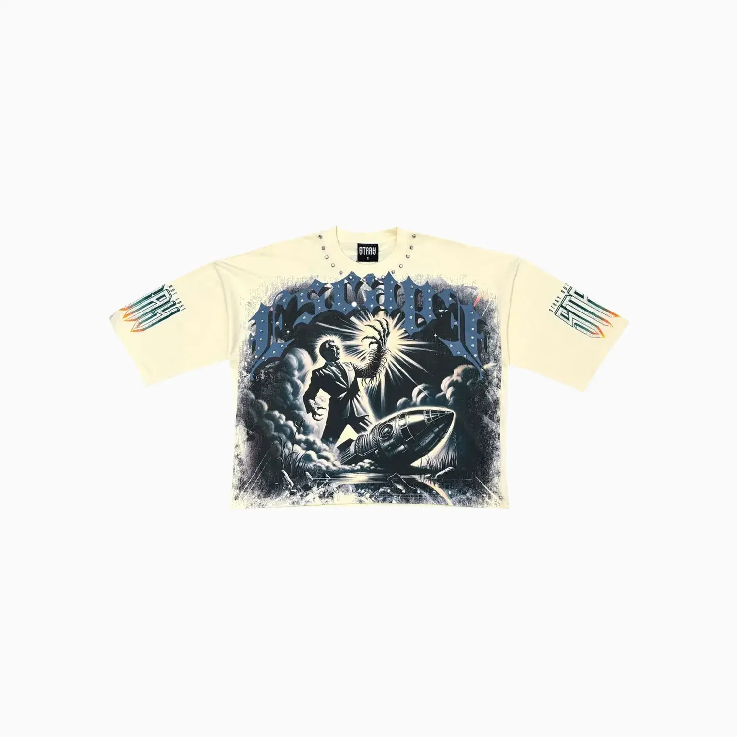 Men's Escape Stray Graphic Wide Crop Fit T-Shirt - Image 2