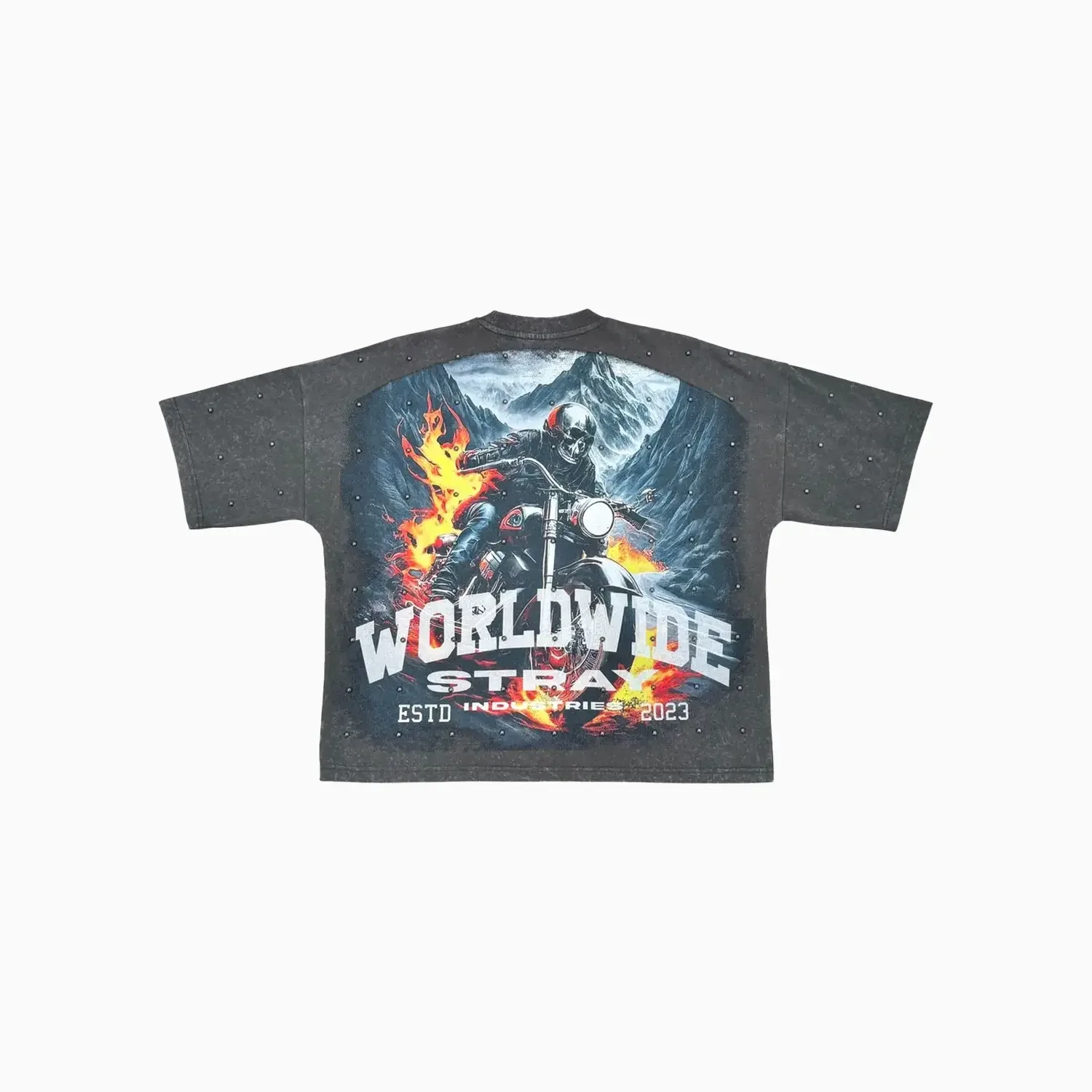 Men's Worldwide Rider Graphic Wide Crop Fit T-Shirt - Image 2