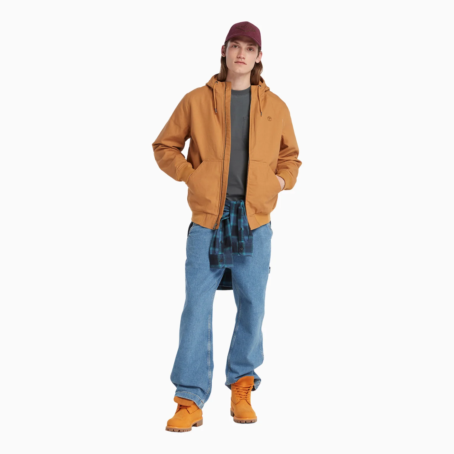 Men's Insulated Canvas Hooded Bomber Jacket - Image 4