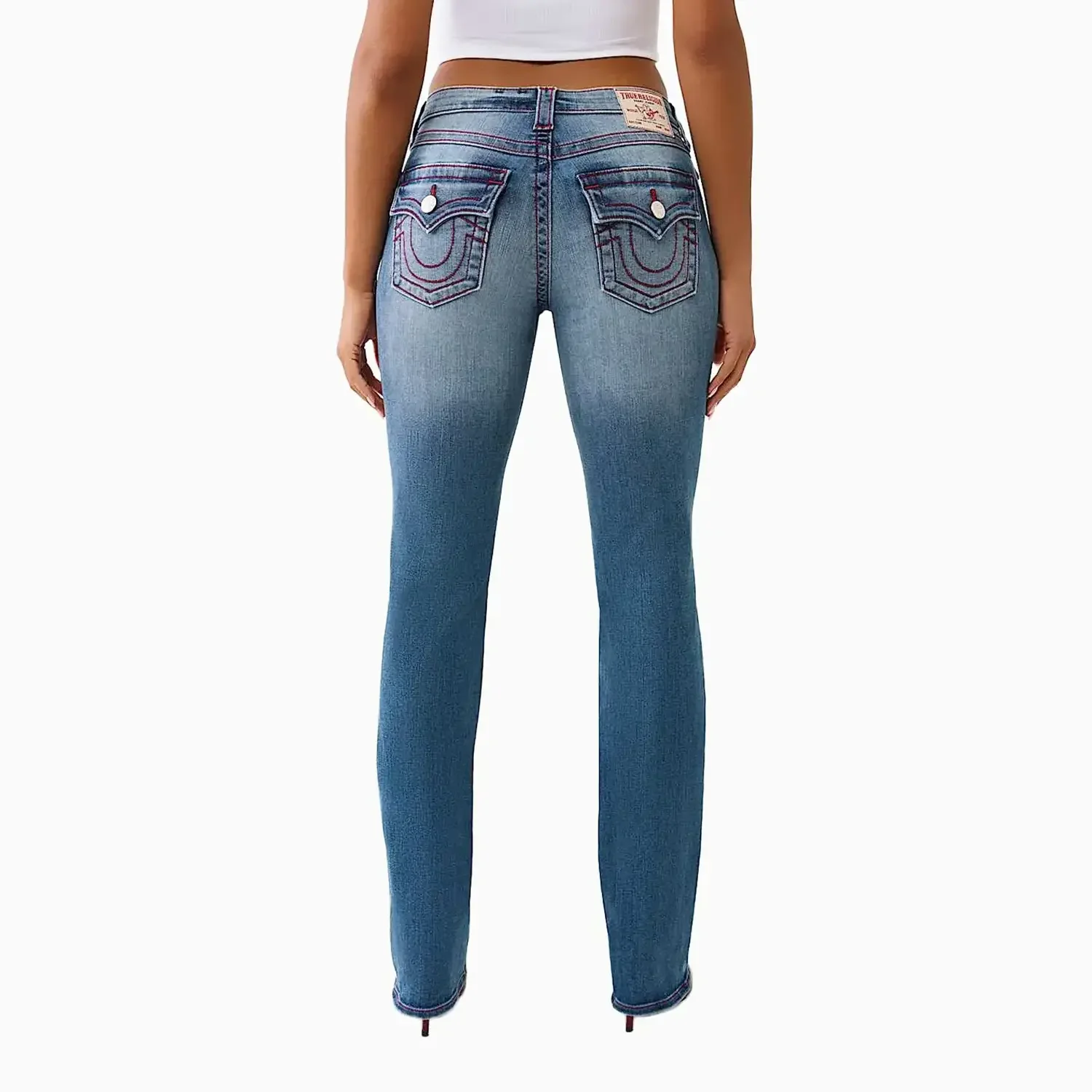 Women's Billie Mid Rise Flap Straight Jean Pant - Image 2