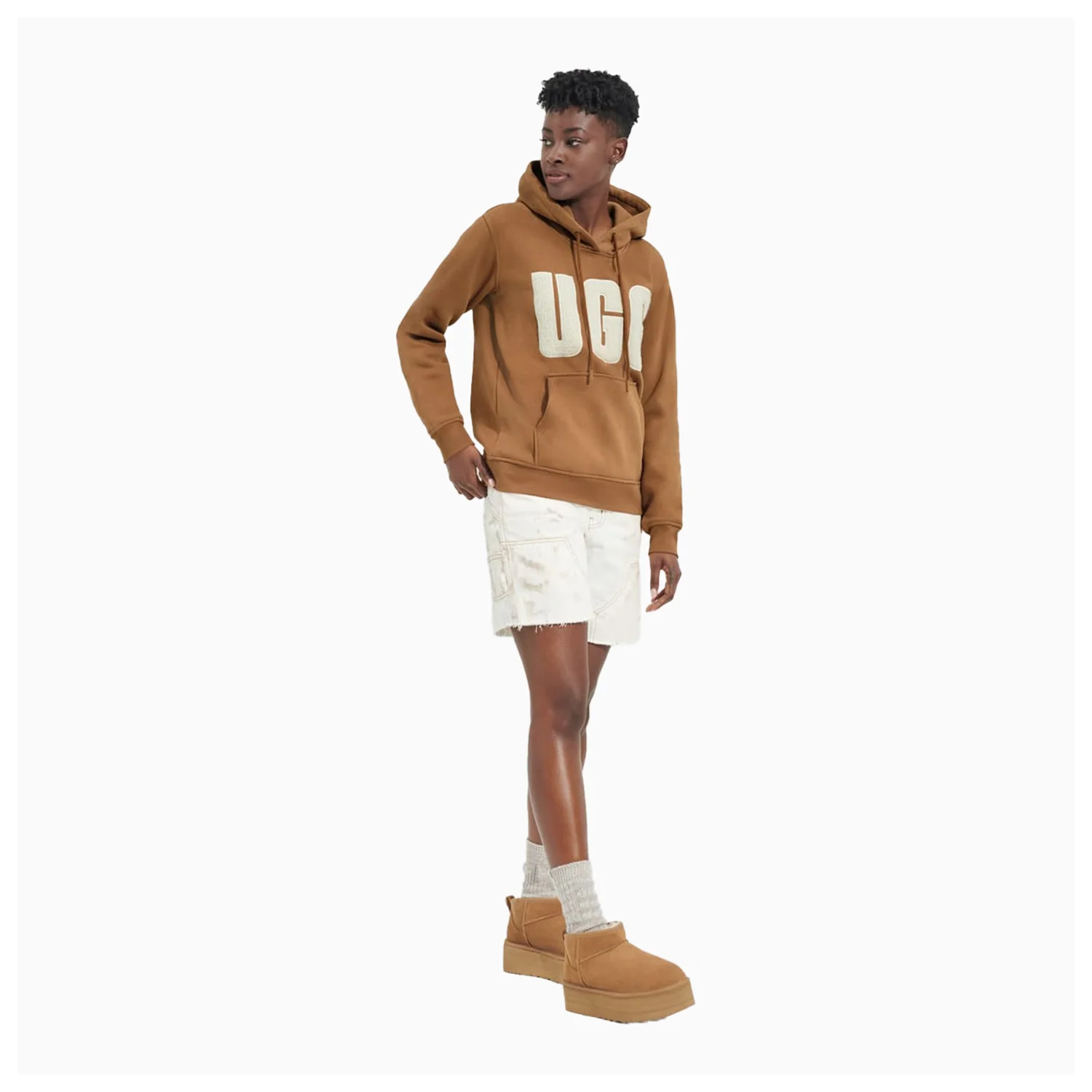 Women's Rey Fluff Logo Hoodie Pull Over Hoodie - Image 3