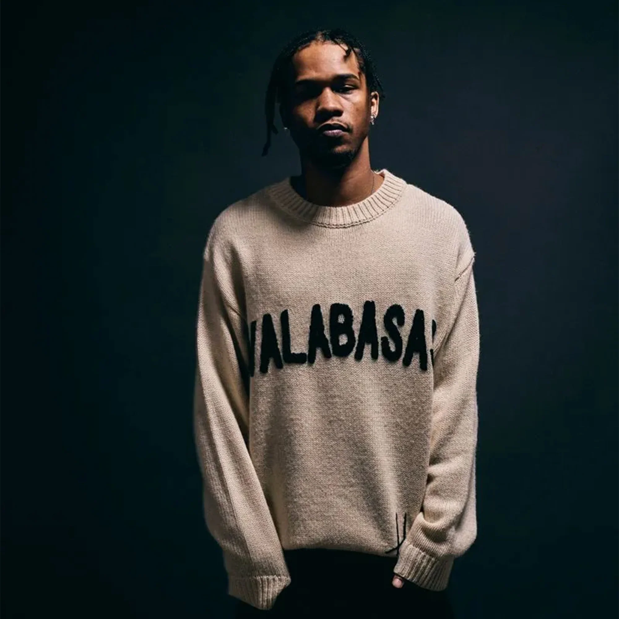 Men's Altered Crew Neck Black Sweatshirt - Image 3