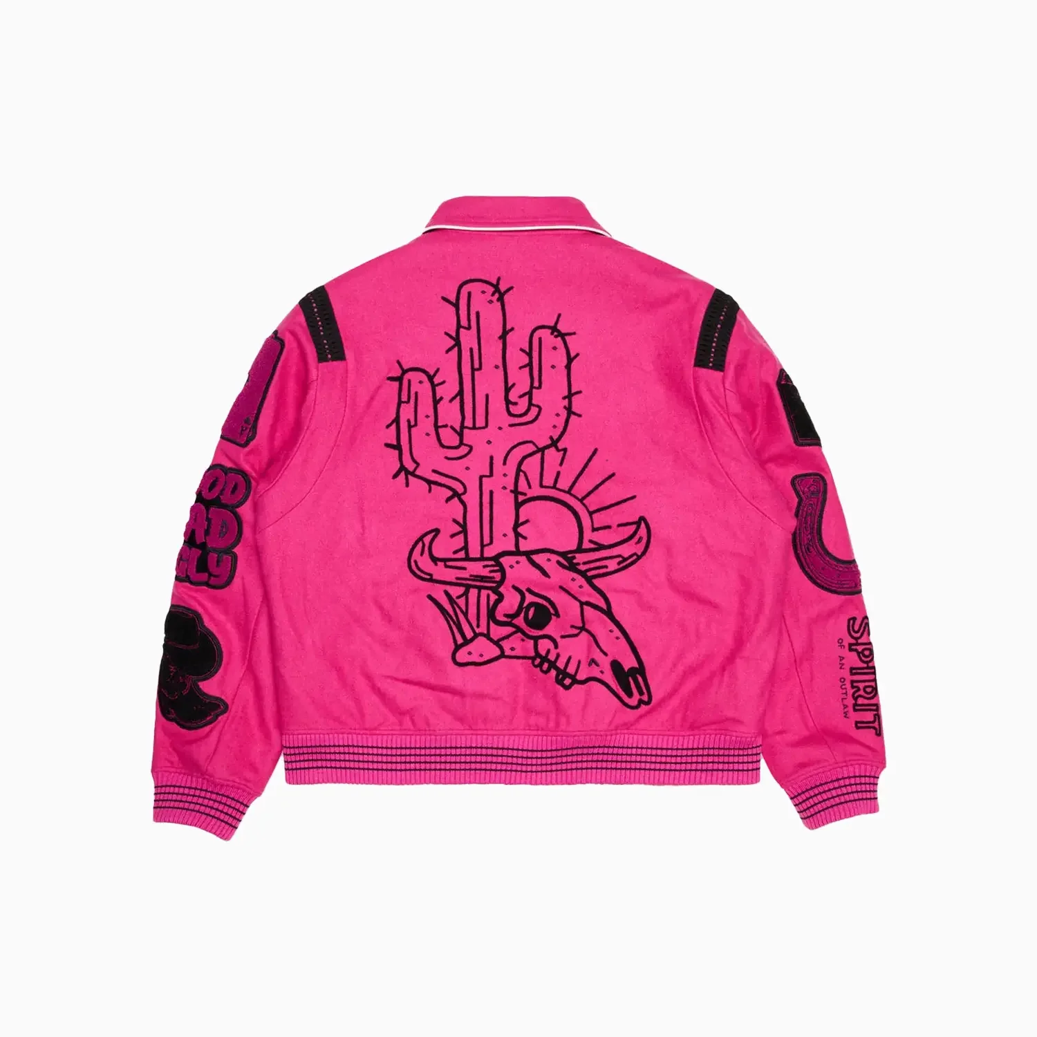 Men's Wild Bunch Fuchsia Varsity Jacket - Image 2