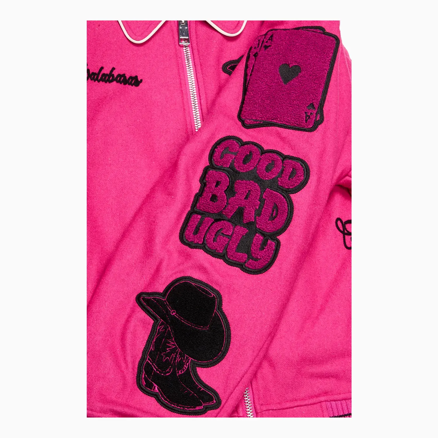 Men's Wild Bunch Fuchsia Varsity Jacket - Image 3