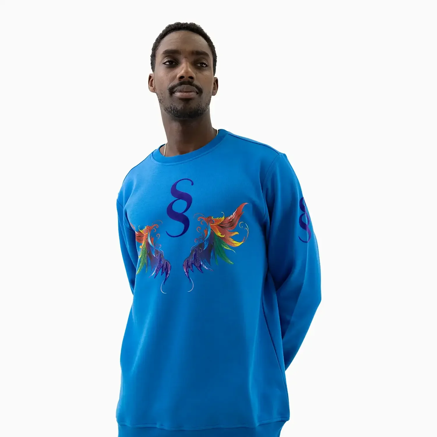 Men's Wings Graphic Royal Blue Sweatshirt - Image 3