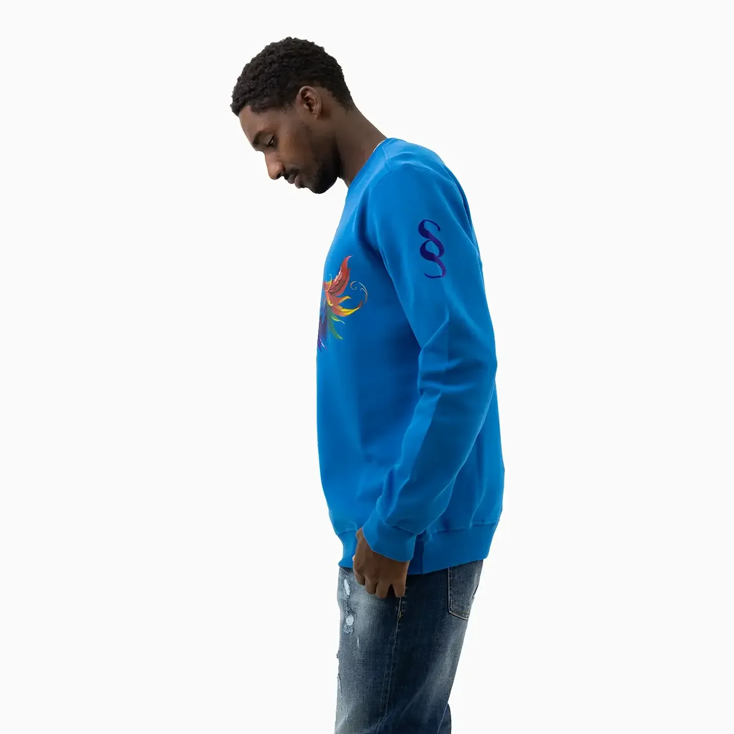 Men's Wings Graphic Royal Blue Sweatshirt - Image 7